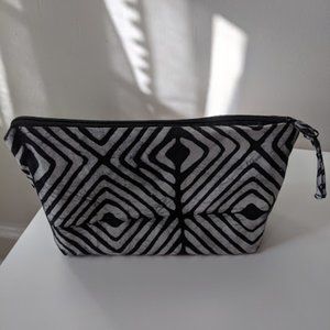 Queen Alaffia Black and White Zippered Pouch